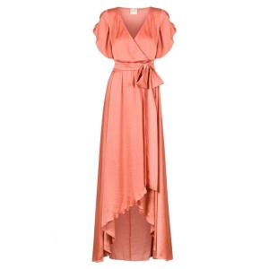 Long orange dress with shorter front Irmina by Swing