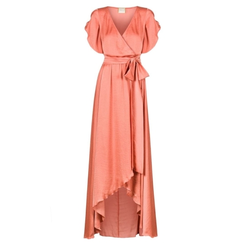 Long orange dress with shorter front Irmina by Swing