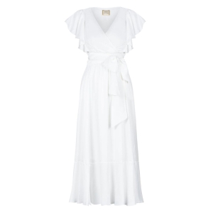 White airy slightly flared midi dress Melisa by Swing