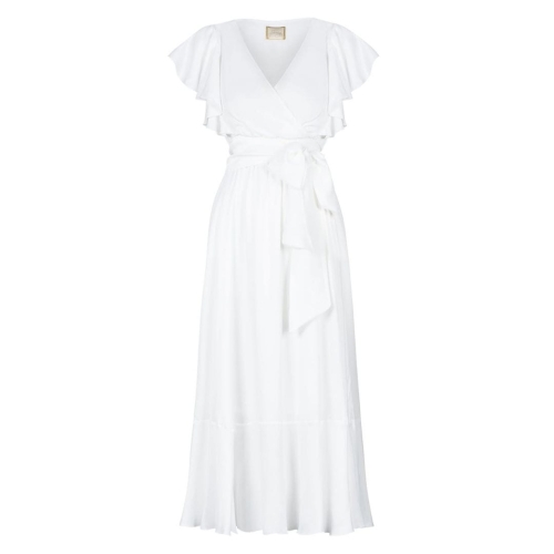 White airy slightly flared midi dress Melisa by Swing