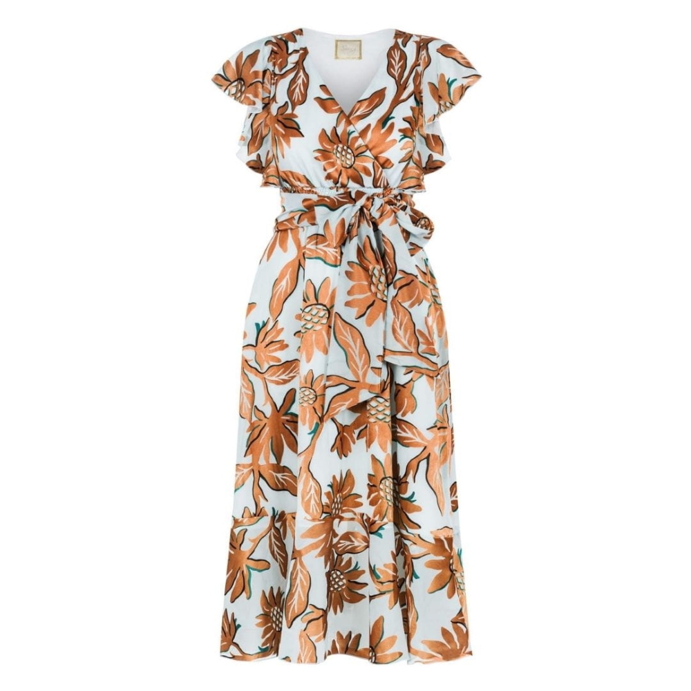 Błękitna sukienka w kwiaty Helen by Swing