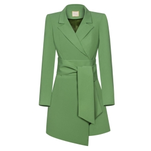 Green navy cut dress with waist belt Rocky by Swing