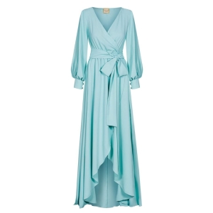 Blue long dress with shorter front Irmina by Swing