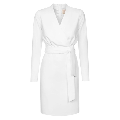 White graphite dress Liliana with envelope neckline by Swing