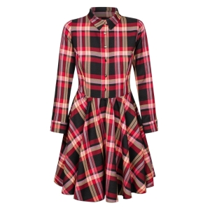 Natalie by Swing checkered flared dress