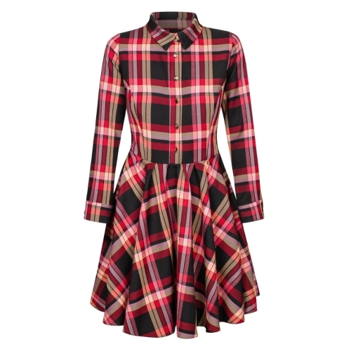 Natalie by Swing checkered flared dress