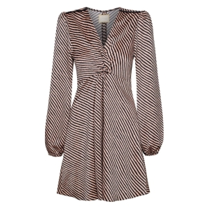 Beige and black striped flared dress Twist by Swing