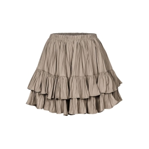 Olive mini skirt with ruffles Mikki