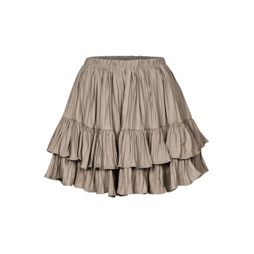 Olive mini skirt with ruffles Mikki