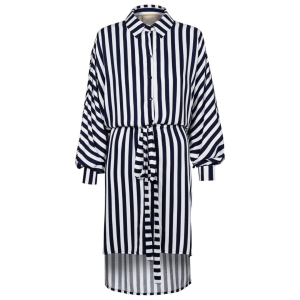 White navy blue striped oversize dress Bari by Swing
