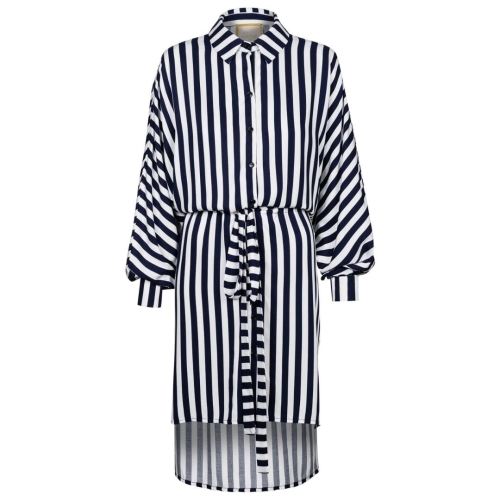 White navy blue striped oversize dress Bari by Swing