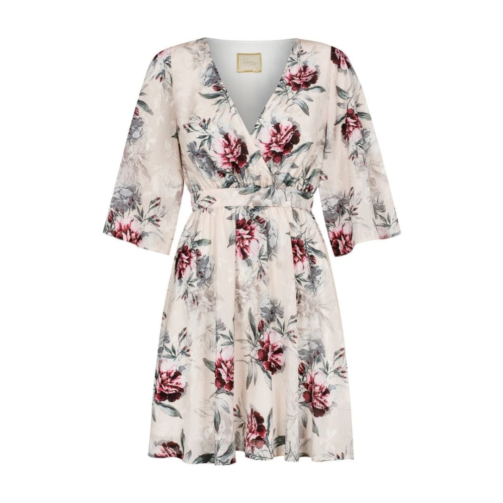 Sukienka mini w kwiaty o kroju kimono Tokio by Swing