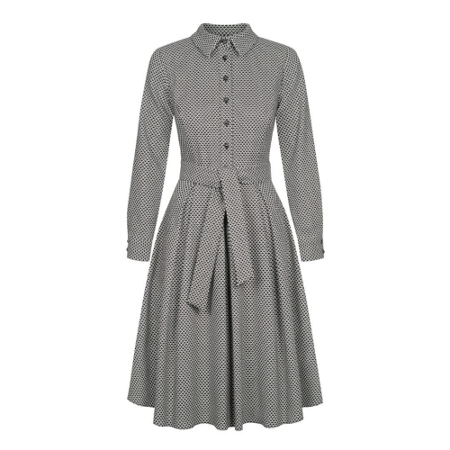 Jacquard emery dress in black and white houndstooth check Celine by Swing