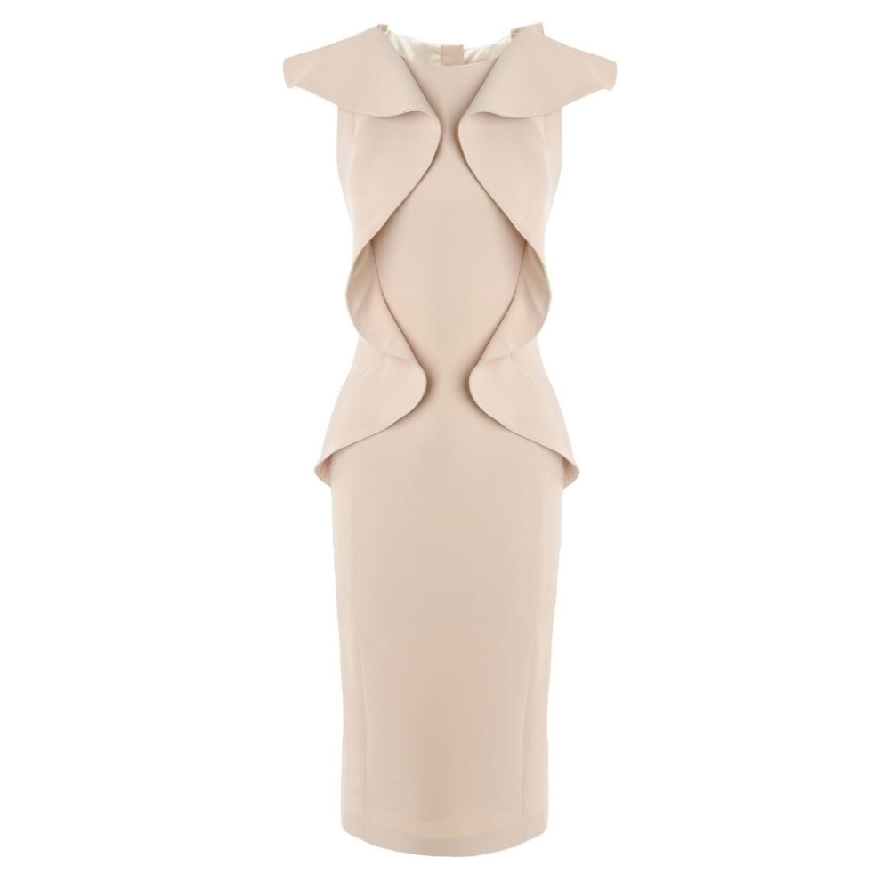 Beżowa ołówkowa sukienka Rosalia by Swing