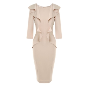 Beige long sleeve dress Rosalia by Swing
