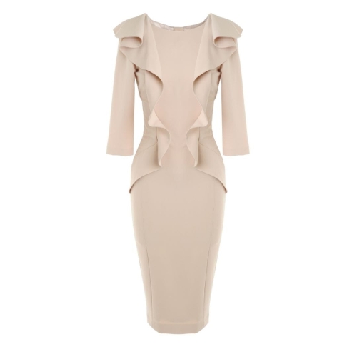Beige long sleeve dress Rosalia by Swing