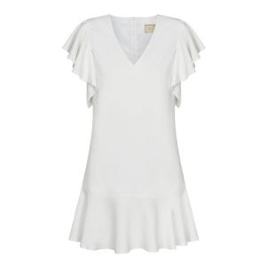 White ruffle cocktail dress Megan by Swing