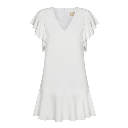 White ruffle cocktail dress Megan by Swing