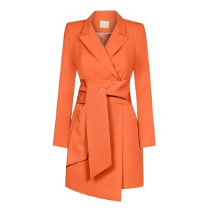 Orange navy cut dress with waist belt Rocky by Swing