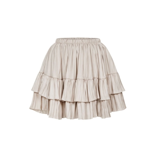 Ecru mini skirt with frills Mikki