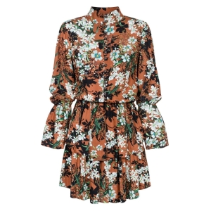 Blake II unzipped patterned dress with ruffles by Swing