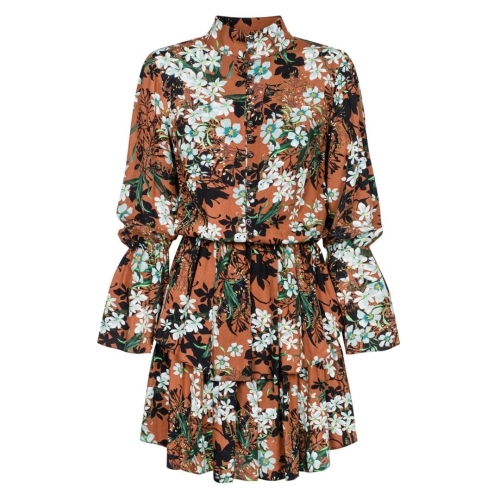 Blake II unzipped patterned dress with ruffles by Swing