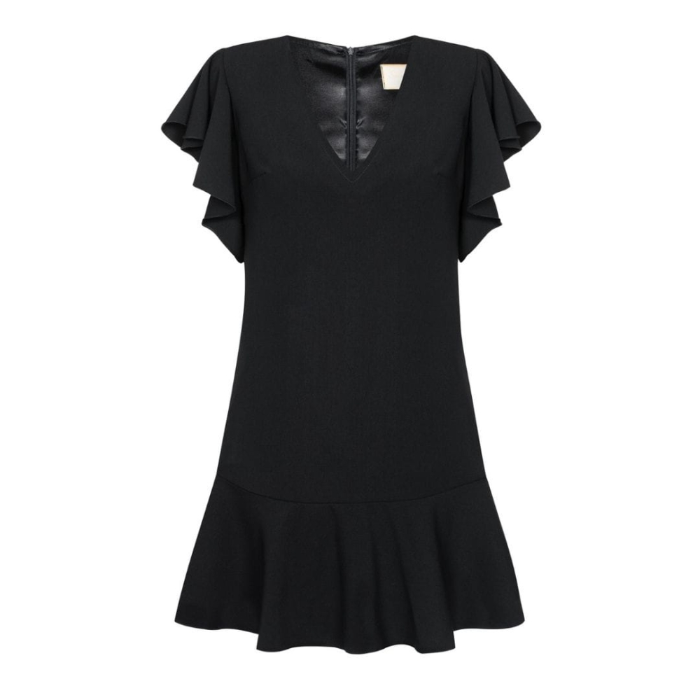 Czarna sukienka koktajlowa z falbaną Megan by Swing