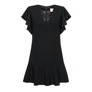 Black cocktail dress with ruffle Megan by Swing