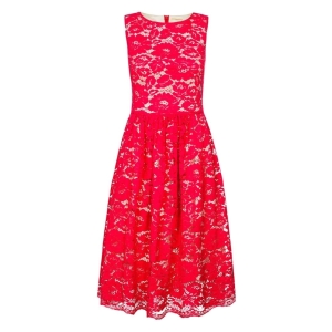 Red lace midi dress June by Swing