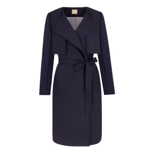 Navy blue coat with decorative lapels Simple by Swing