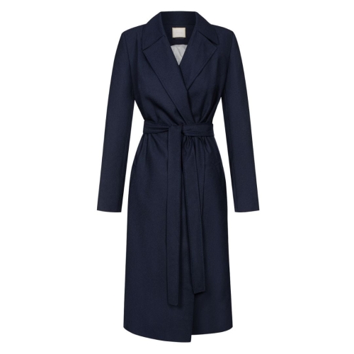 Karl by Swing navy blue wool robe coat