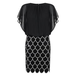 Black sequin dress with white and black bottom Suzy II by SWING