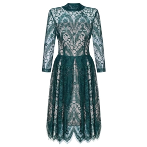 Lisa by Swing lace dress in bottle green