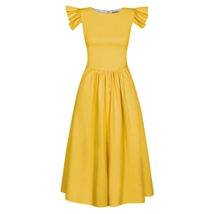 Yellow midi dress Butterfly by Swing