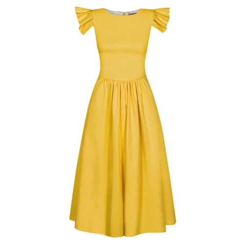 Yellow midi dress Butterfly by Swing