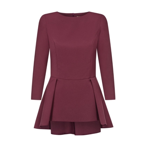 Maroon blouse with basque Paola by Swing