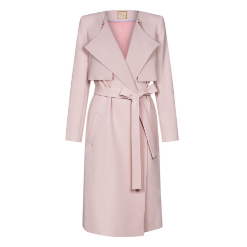 Pink coat with decorative lapels Simple by Swing