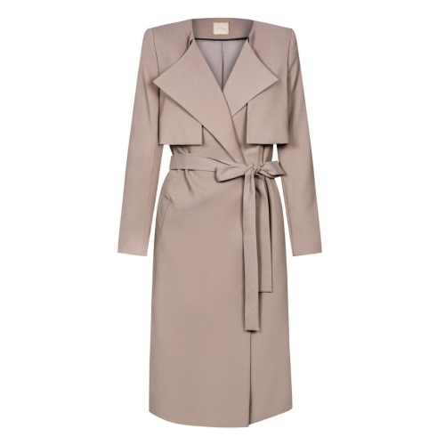 Beige coat with decorative lapels Simple by Swing