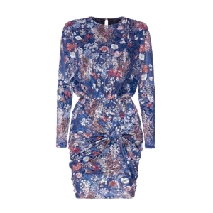 Velvet mini dress with decorative draping Velvet by Swing