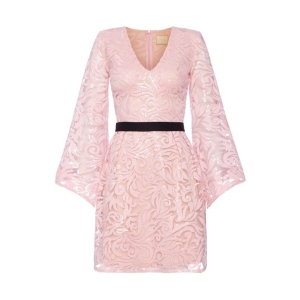 Powder pink lace dress with wide sleeves Valerie by SWING