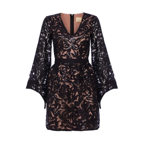 Black lace dress with wide sleeves Valerie by SWING