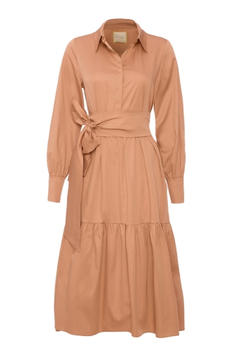 Beige shirt dress with emery cut Monaco