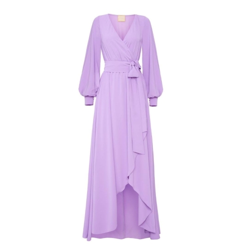 Lilac long dress with shorter front Irmina by Swing