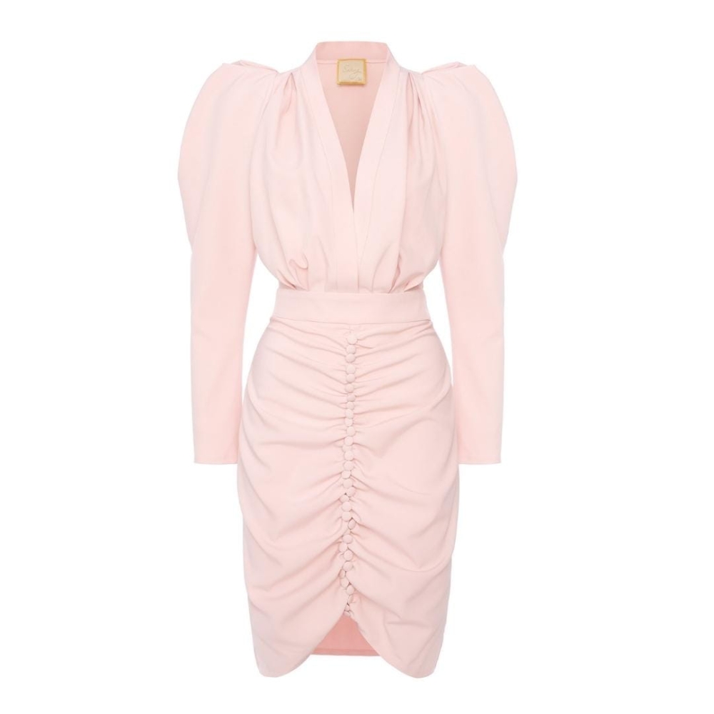 Pudrowa sukienka Laura by Swing