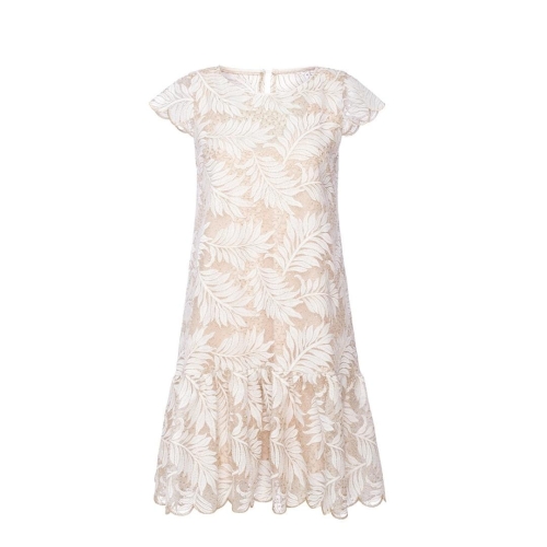 Loose white lace dress with gold embellishment Pucci by Swing