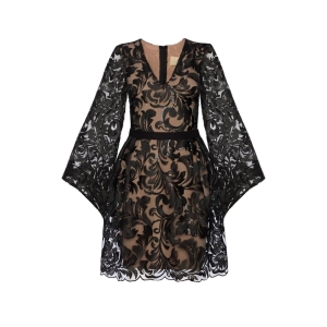 Black lace dress with wide sleeves Valerie II by SWING