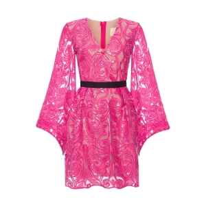 Amaranth lace dress with wide sleeves Valerie II by SWING