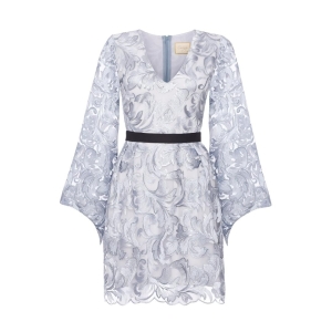 Silver lace dress with wide sleeves Valerie II by SWING