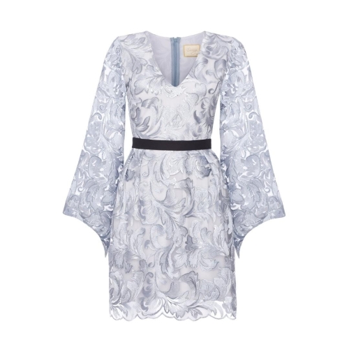 Silver lace dress with wide sleeves Valerie II by SWING
