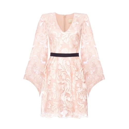 Beige lace dress with wide sleeves Valerie II by SWING